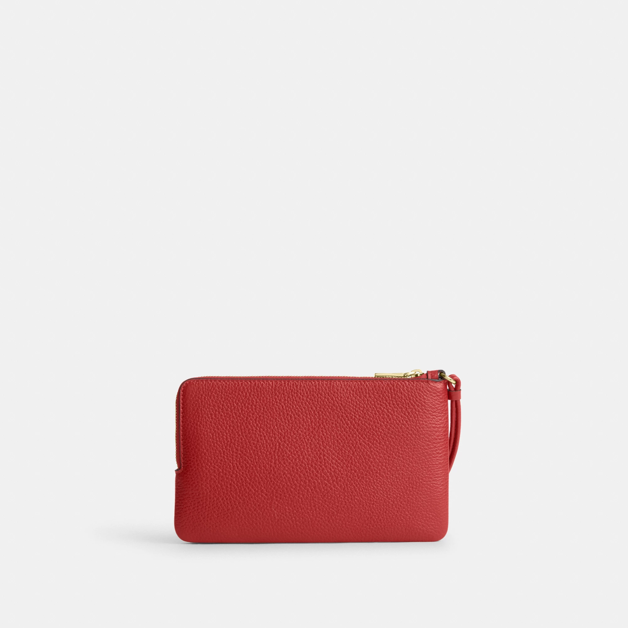 COACH®,Double Zip Wallet In Signature Canvas,Continental,Coin,Color Block,Casual,Red,Back View