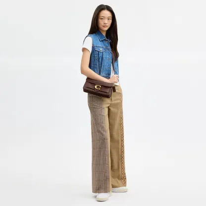 COACH®,Tabby Shoulder Bag 26,Leather,Shoulder Bag,Logo,Metal,Compact,Brass,Casual,Brown
