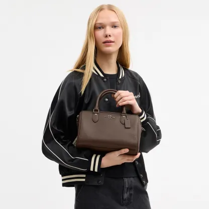 COACH®,Rowan Satchel Bag,Satchel,Logo,Casual,Work,Brown,Detail View