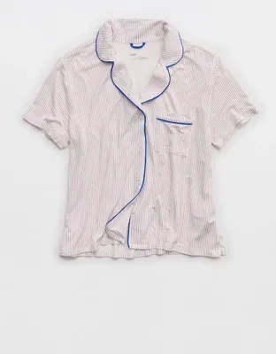 Aerie Real Soft® Short Sleeve Pajama Shirt - Cobalt Jewel