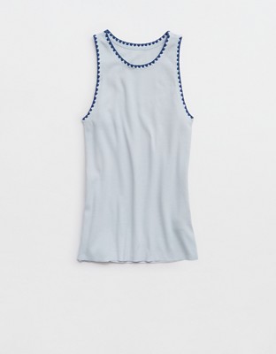 Aerie High Neck Tank Top - Misty Sky