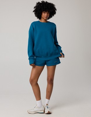OFFLINE By Aerie Cloud Fleece Oversized Crewneck Sweatshirt - Twilight Blue