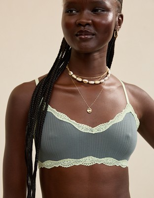 Superchill Modal Lace Trim Bralette - Royal Palm
