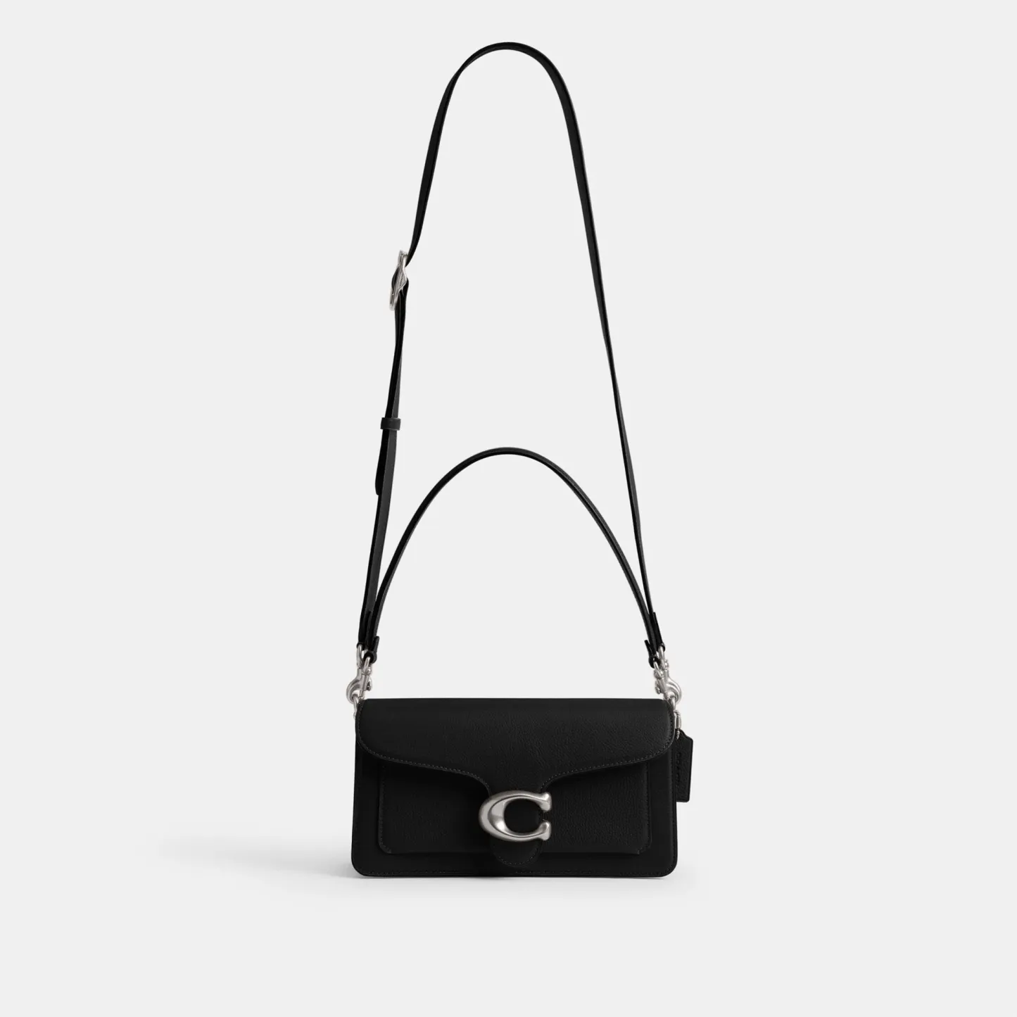 COACH®,Tabby Shoulder Bag 26,Leather,Shoulder Bag,Crossbody,Logo,Gusset,Gold Metal,Casual,Black