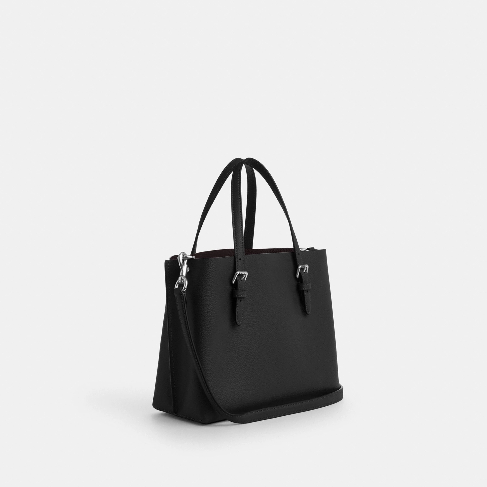 COACH®,Mollie Tote Bag 25,Crossbody,Logo,Work,Casual,Black,Angle View