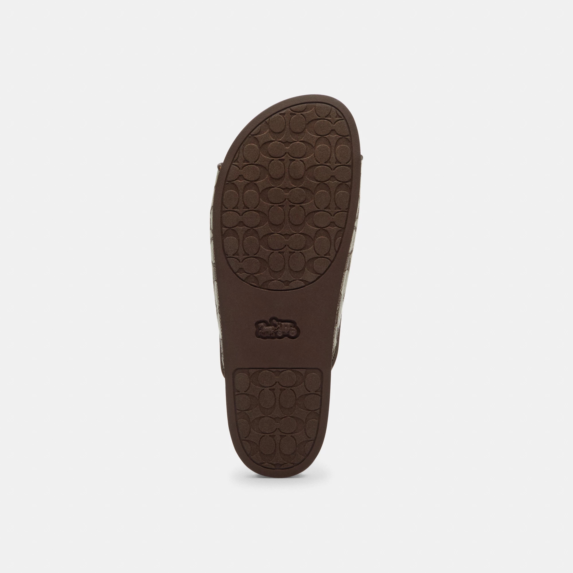 COACH®,Two Band Buckle Sandal In Signature Jacquard,Recycled Polyester,Cotton,Rubber,Polyester,Recycled Cotton,Slides,Fabr...,Multi Color,Outsole View