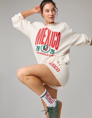 FWC26™ OFFLINE By Aerie Cloud Fleece Oversized Crewneck Sweatshirt - Bright Red
