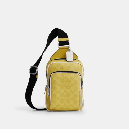 COACH®,Racer Sling Pack In Signature Canvas,,Front View