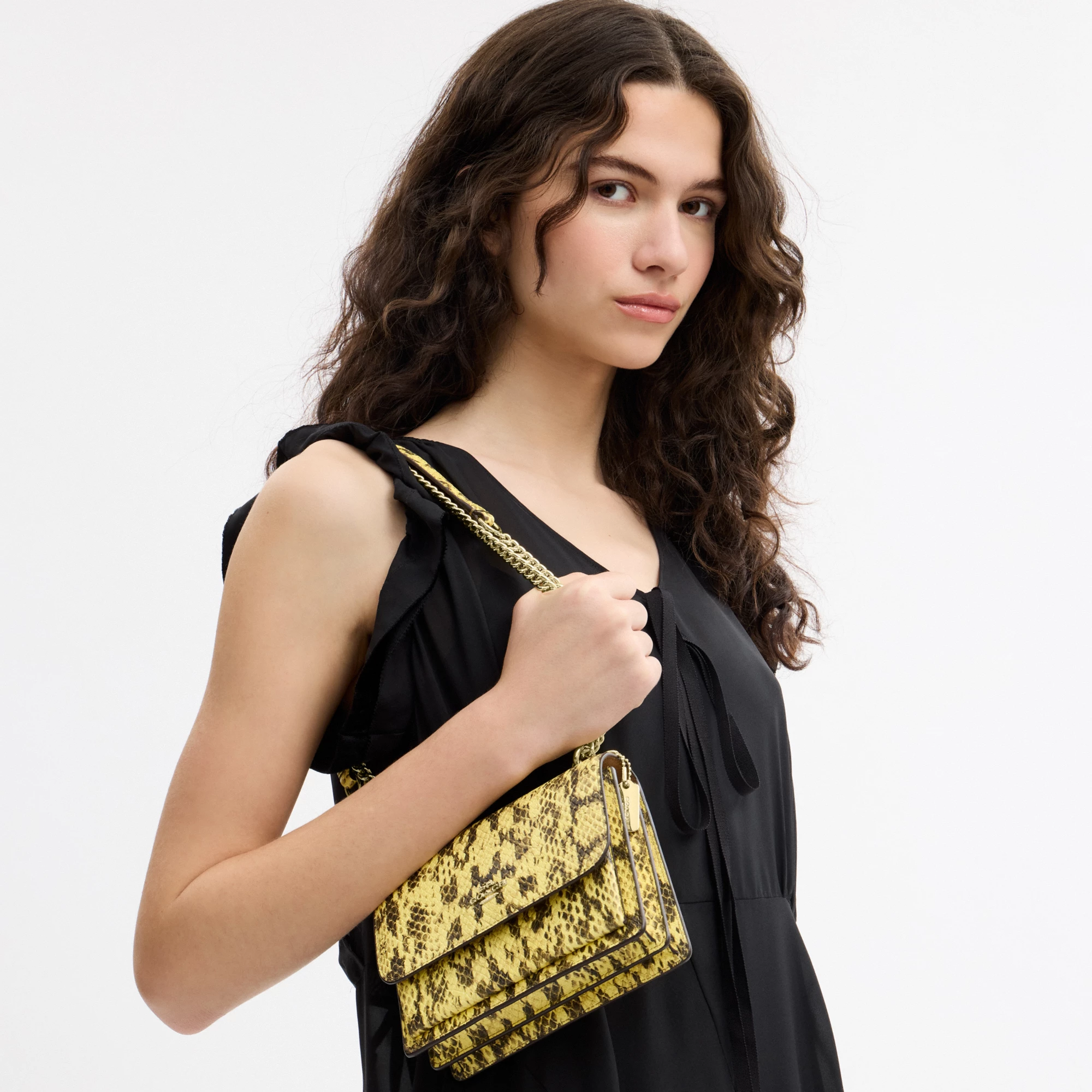 COACH®,Mini Klare Crossbody Bag,Yellow,Detail View