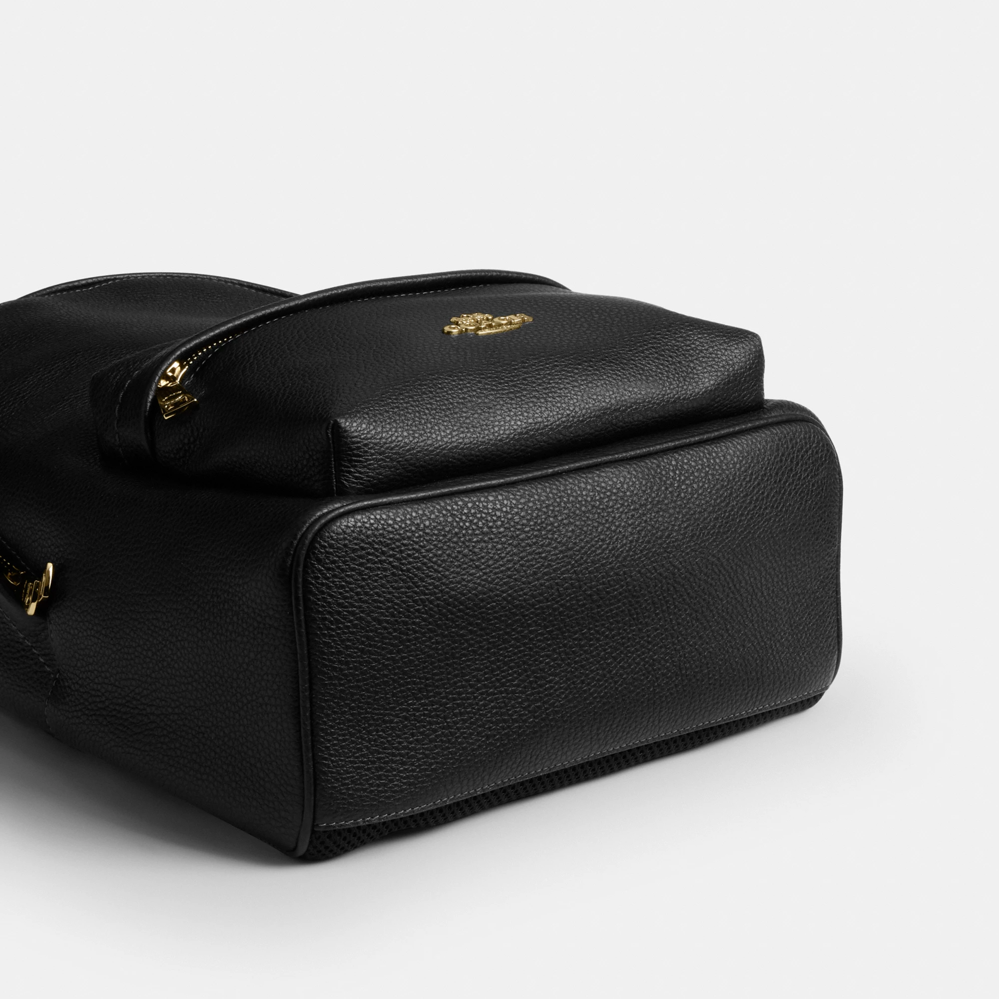 COACH®,Taylor Small Backpack,Recycled Polyester,Leather,Lining Recycled Polyester,Polyester,Backpack,Metal,Logo,Lined,Padd...,Black,Outsole View