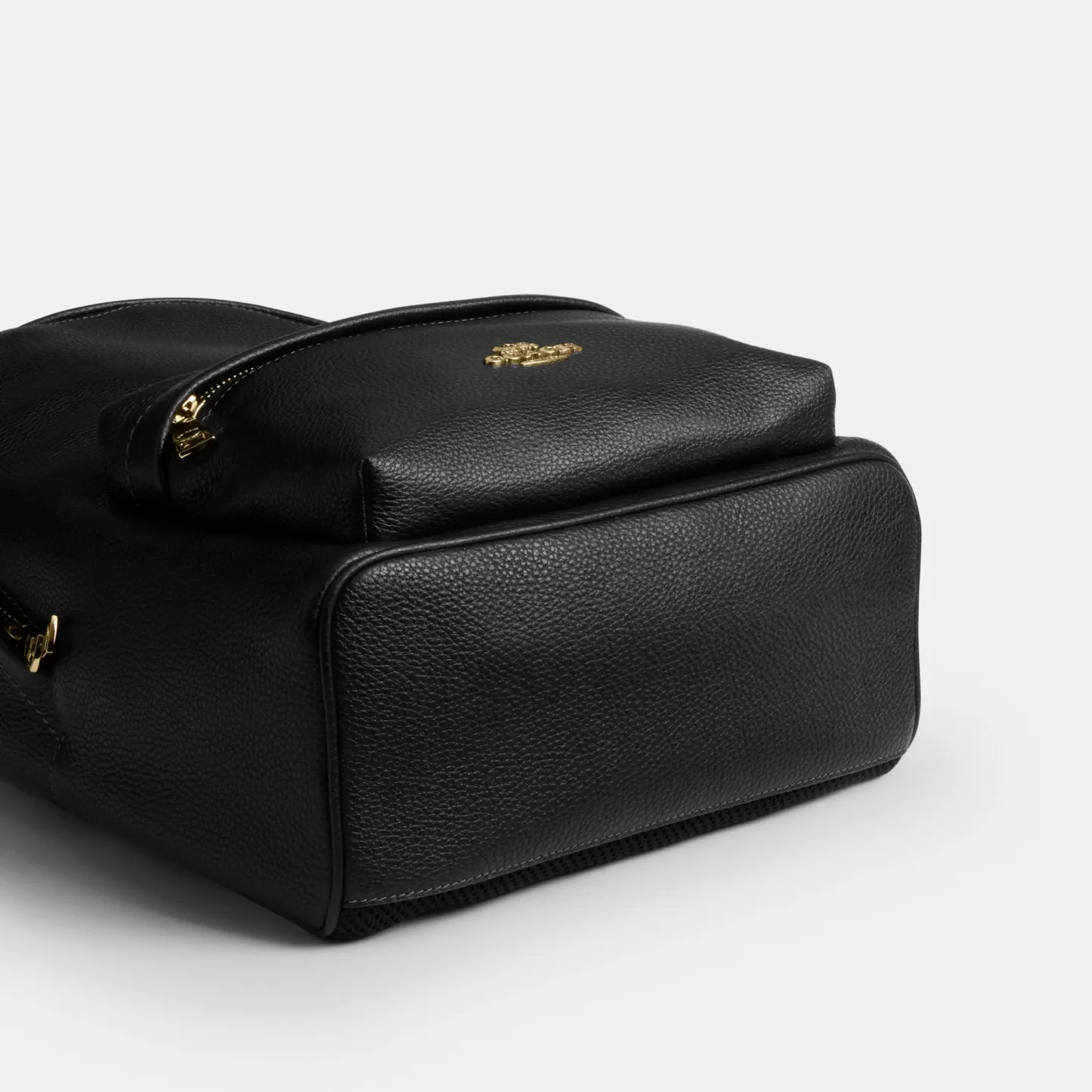 COACH®,Taylor Small Backpack,Recycled Polyester,Leather,Lining Recycled Polyester,Polyester,Backpack,Metal,Logo,Lined,Padd...,Black,Outsole View