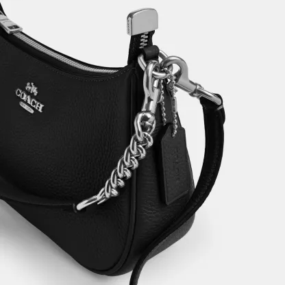 COACH®,Teri Shoulder Bag,Shoulder Bag,Chain Detail,Metal,Logo,Casual,Black,Closer View