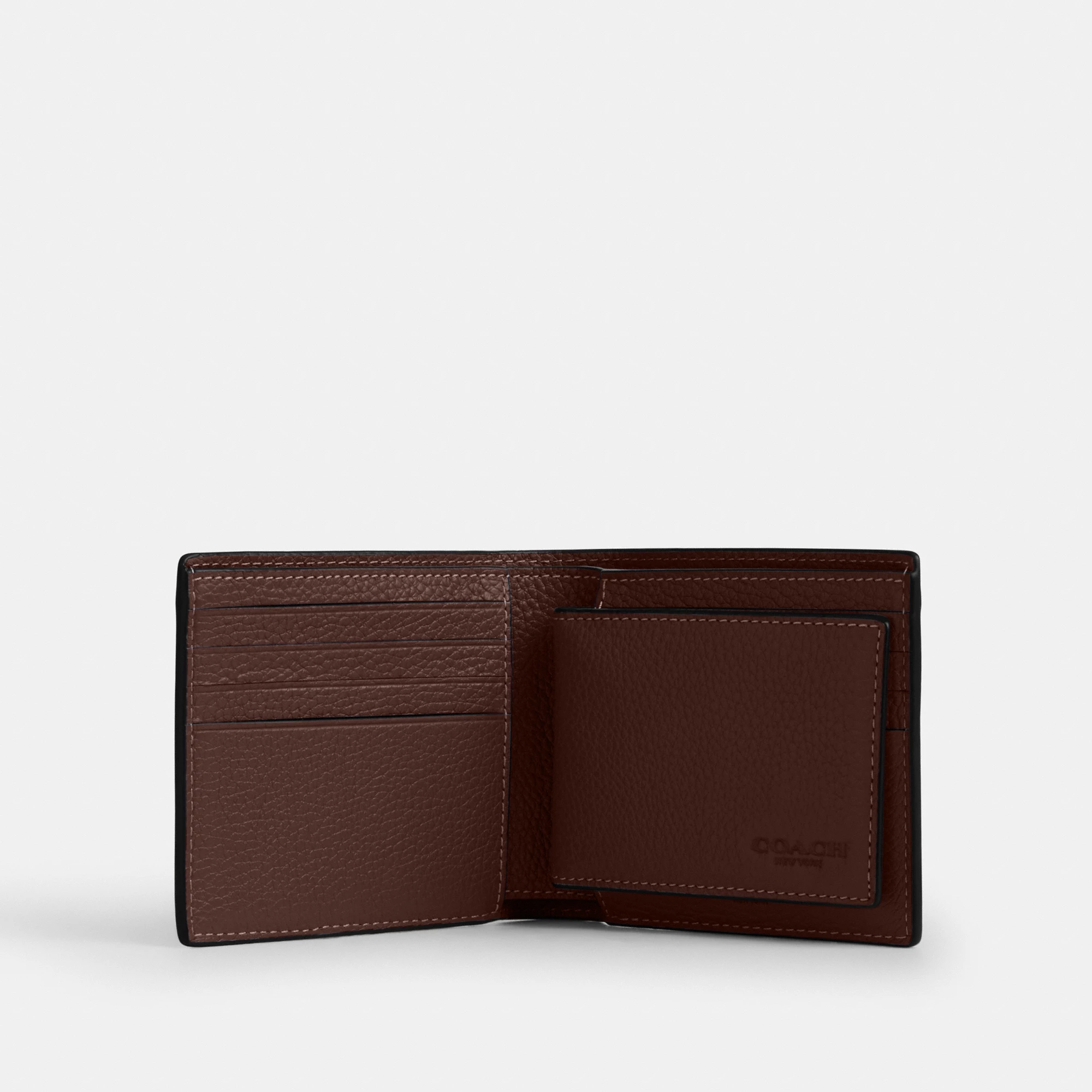 COACH®,3-In-1 Wallet,Leather,Bi Fold,Casual, Father's Day,,Interior View