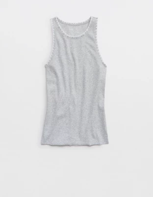 Aerie High Neck Tank Top - Medium Heather Gray