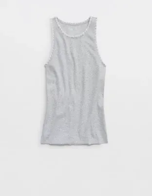 Aerie High Neck Tank Top - Medium Heather Gray