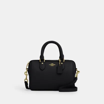 COACH®,Mini Rowan Crossbody Bag,Crossbody,Logo,Metal,Casual,Black,Front View