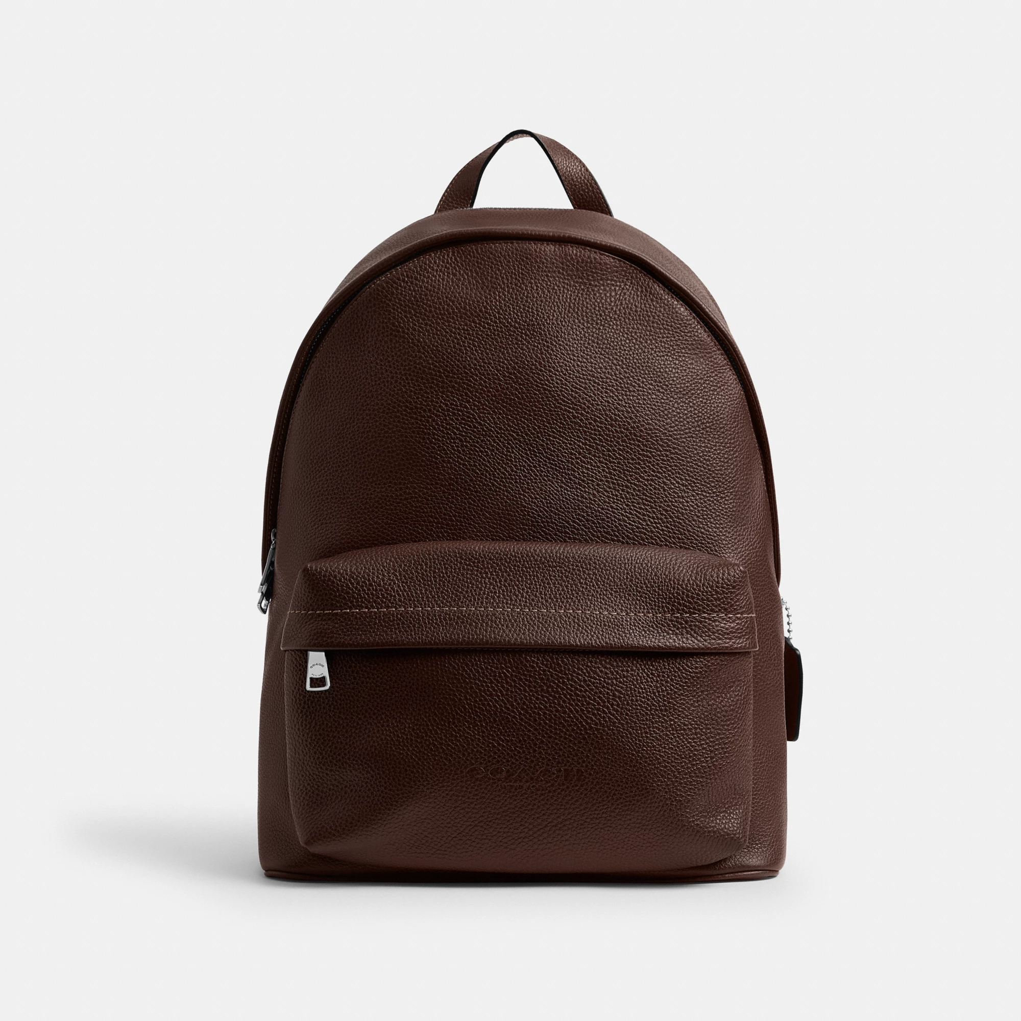 COACH®,Taylor Backpack,Polyester,Recycled Polyester,Leather,Backpack,Lined,Sustainable,Suitcase Sleeve,Casual,Brown,Front View