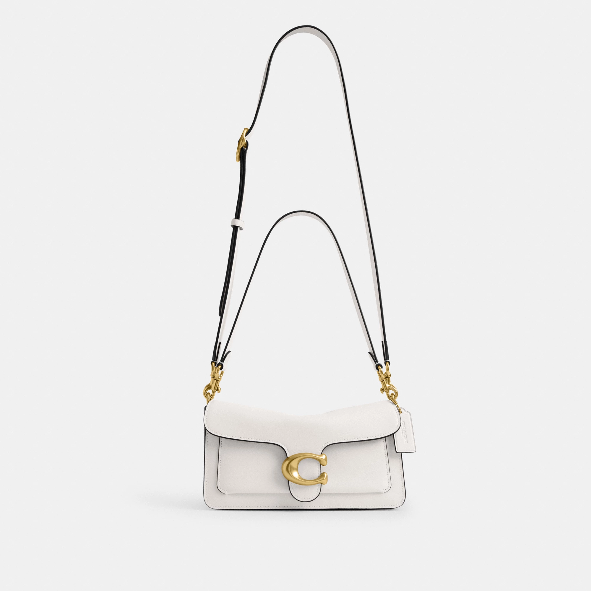 COACH®,Tabby Shoulder Bag 26,Leather,Shoulder Bag,Logo,Metal,Compact,Brass,Casual,White