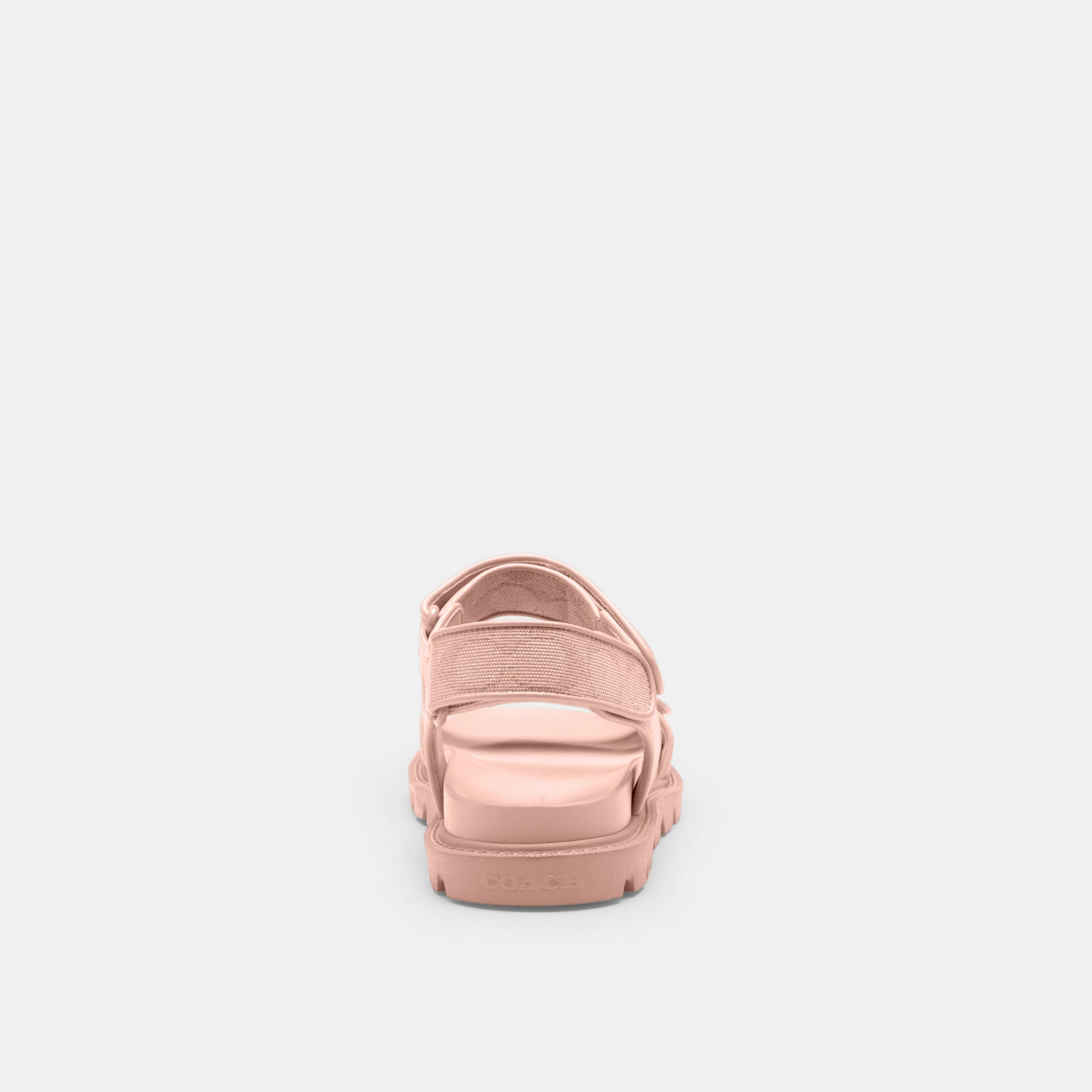 COACH®,Brynn Sandal In Signature Canvas,Cotton,Synthetic,Sandals,Fabric,Logo,Padded Insole,Sustainable,Casual,Pink,Alternate View