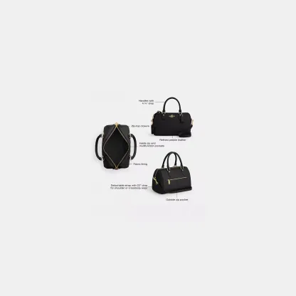 COACH®,Rowan Satchel Bag,Satchel,Logo,Casual,Work,Black