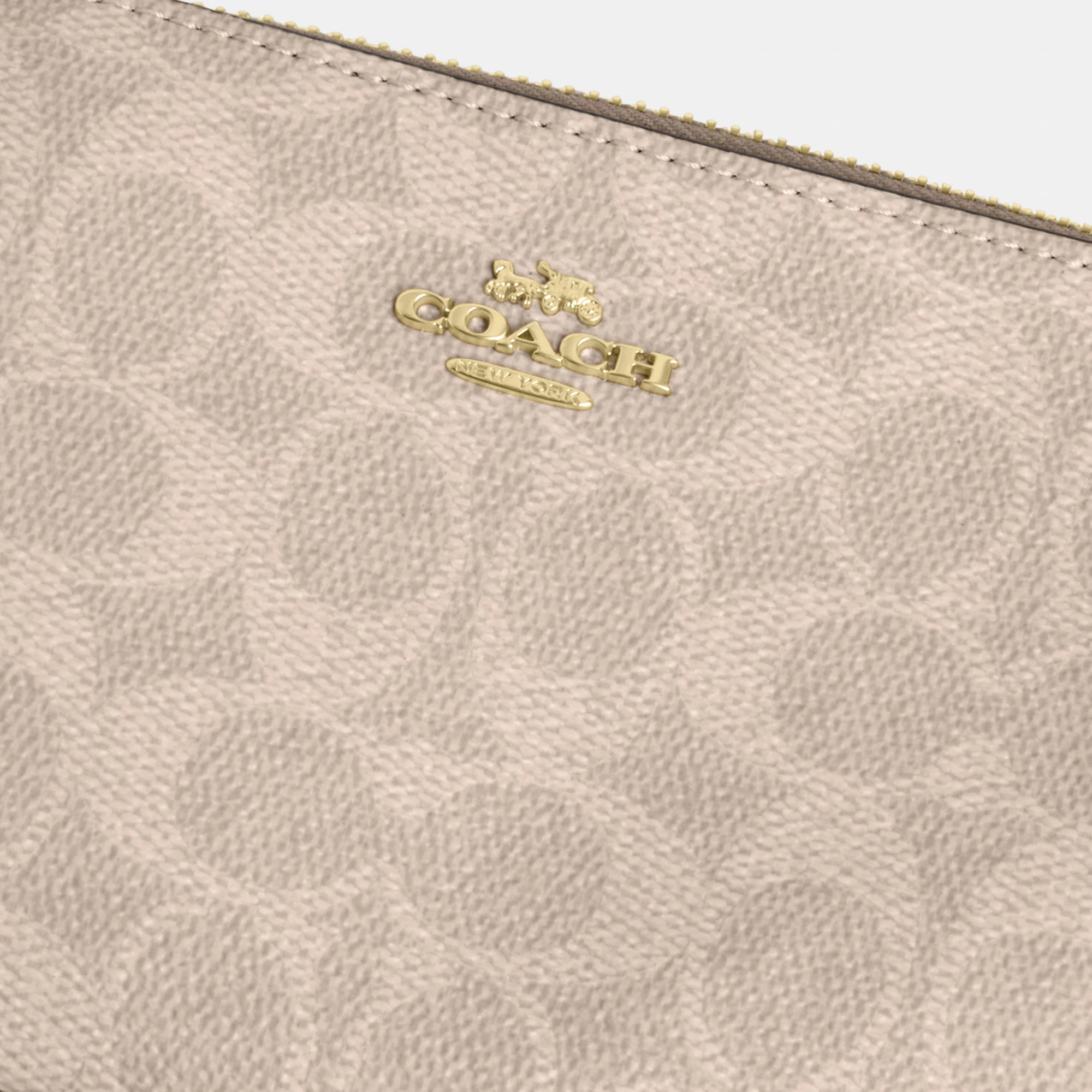 COACH®,Nolita 19 In Blocked Signature Canvas,Shoulder Bag,Logo,Casual,Beige,Closer View