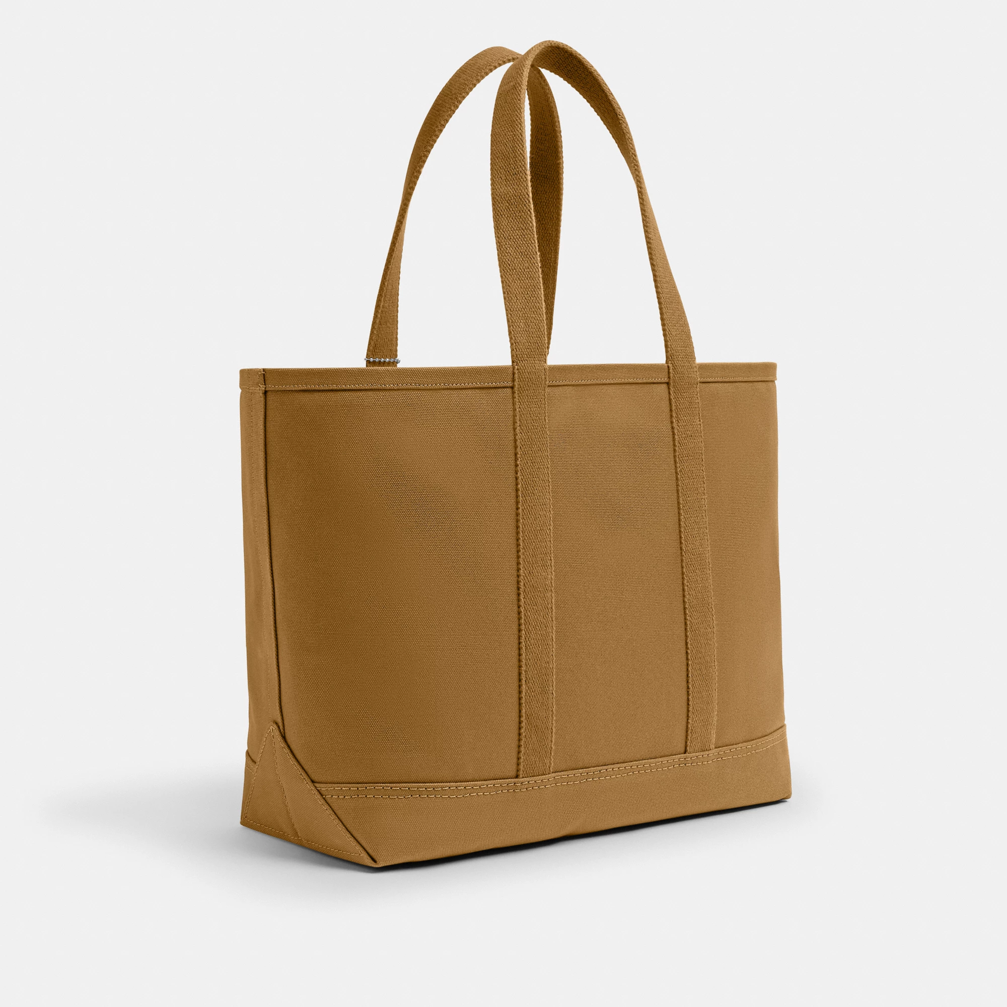 COACH®,Utility Tote,Canvas,Leather,Tote,Word Embellishment,Logo,Sustainable,Casual,Brown,Angle View