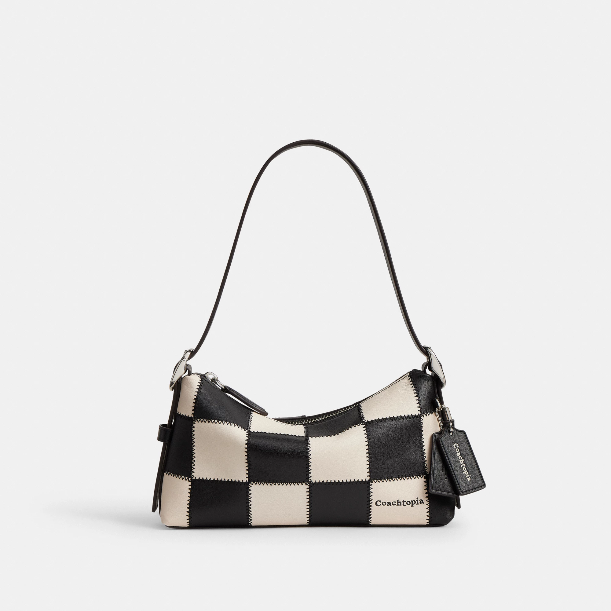 COACH®,Alter/Ego Small Slouchy Shoulder Bag,Black,Front View