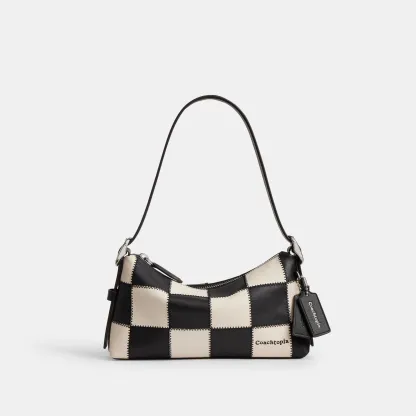 COACH®,Alter/Ego Small Slouchy Shoulder Bag,Black,Front View