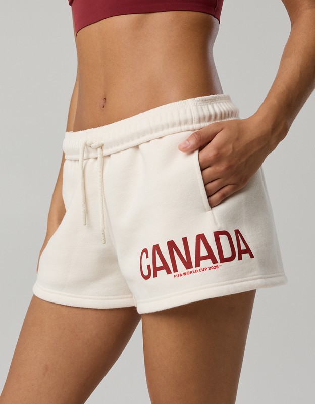 FWC26™ OFFLINE By Aerie 3" Cloud Fleece Short - Deep Ruby