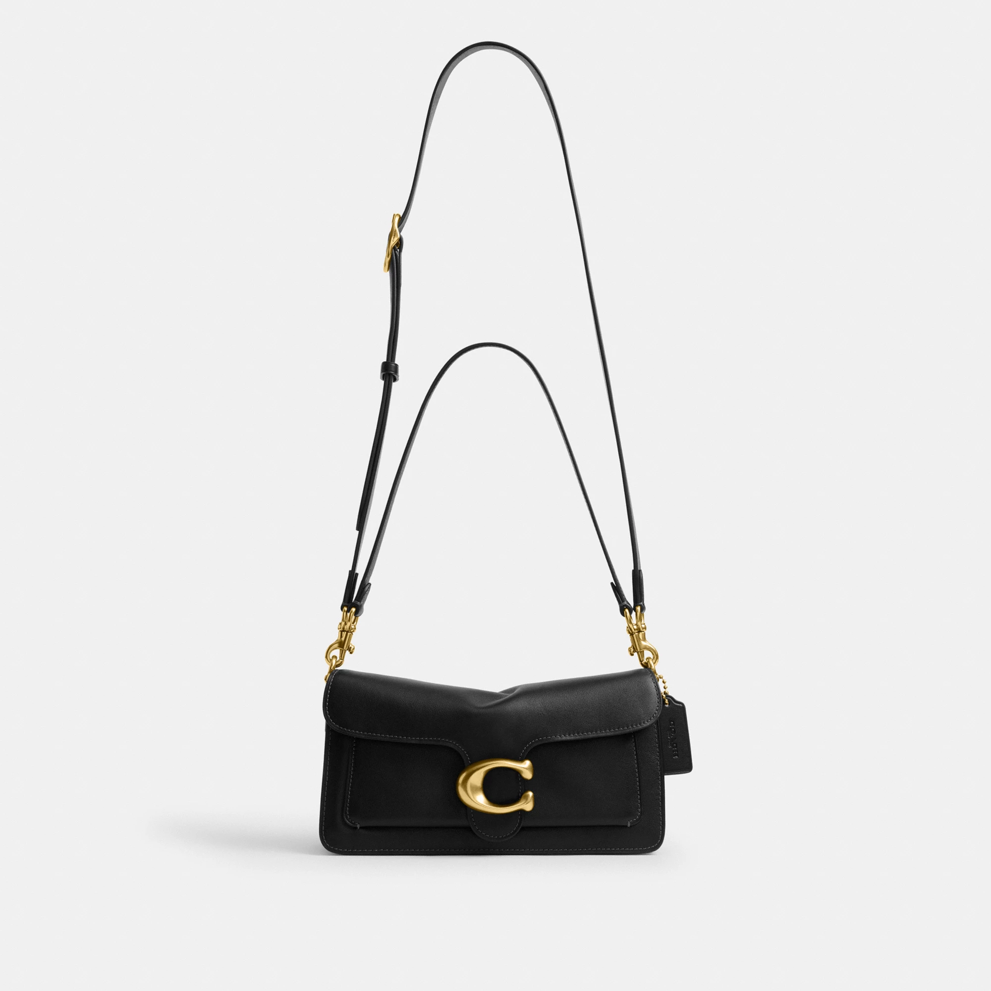 COACH®,Tabby Shoulder Bag 26,Leather,Shoulder Bag,Logo,Metal,Compact,Brass,Casual,Black