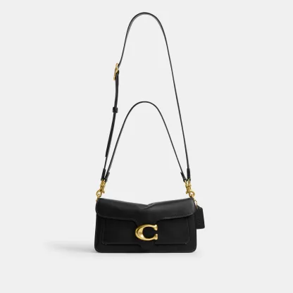 COACH®,Tabby Shoulder Bag 26,Leather,Shoulder Bag,Logo,Metal,Compact,Brass,Casual,Black
