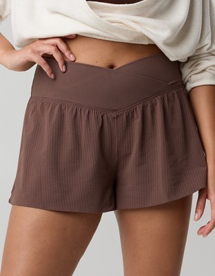 OFFLINE By Aerie Real Me Seersucker Crossover Flowy Short - Relic