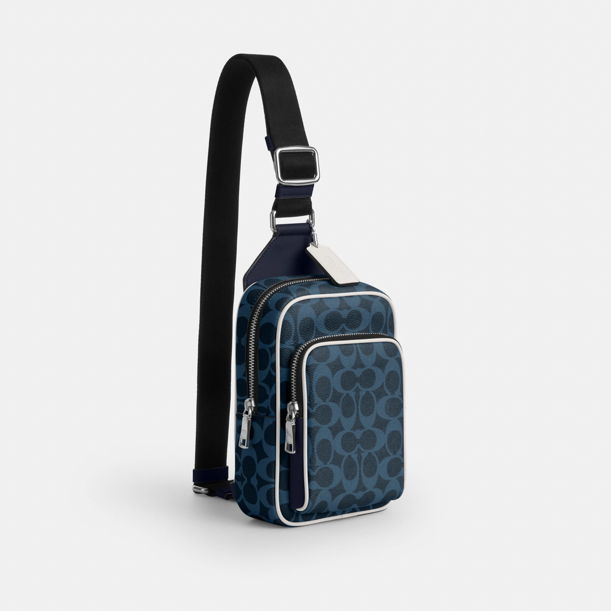 COACH®,Racer Sling Pack In Signature Canvas,,Angle View