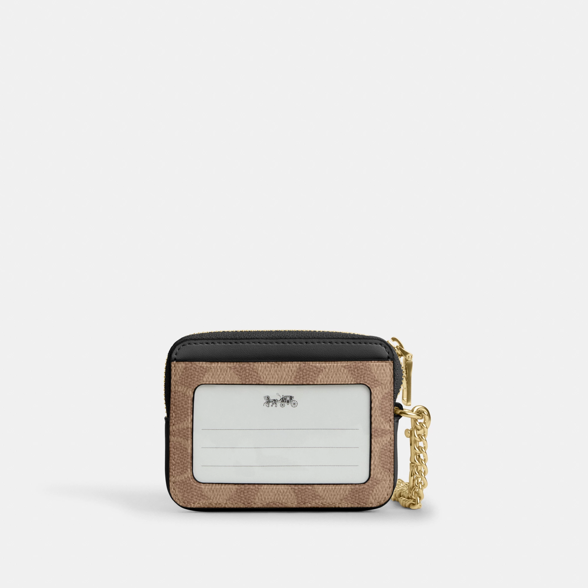 COACH®,Zip Card Case In Signature Canvas,Card Case,Color Block,Sustainable,Casual,Multi Color,Back View