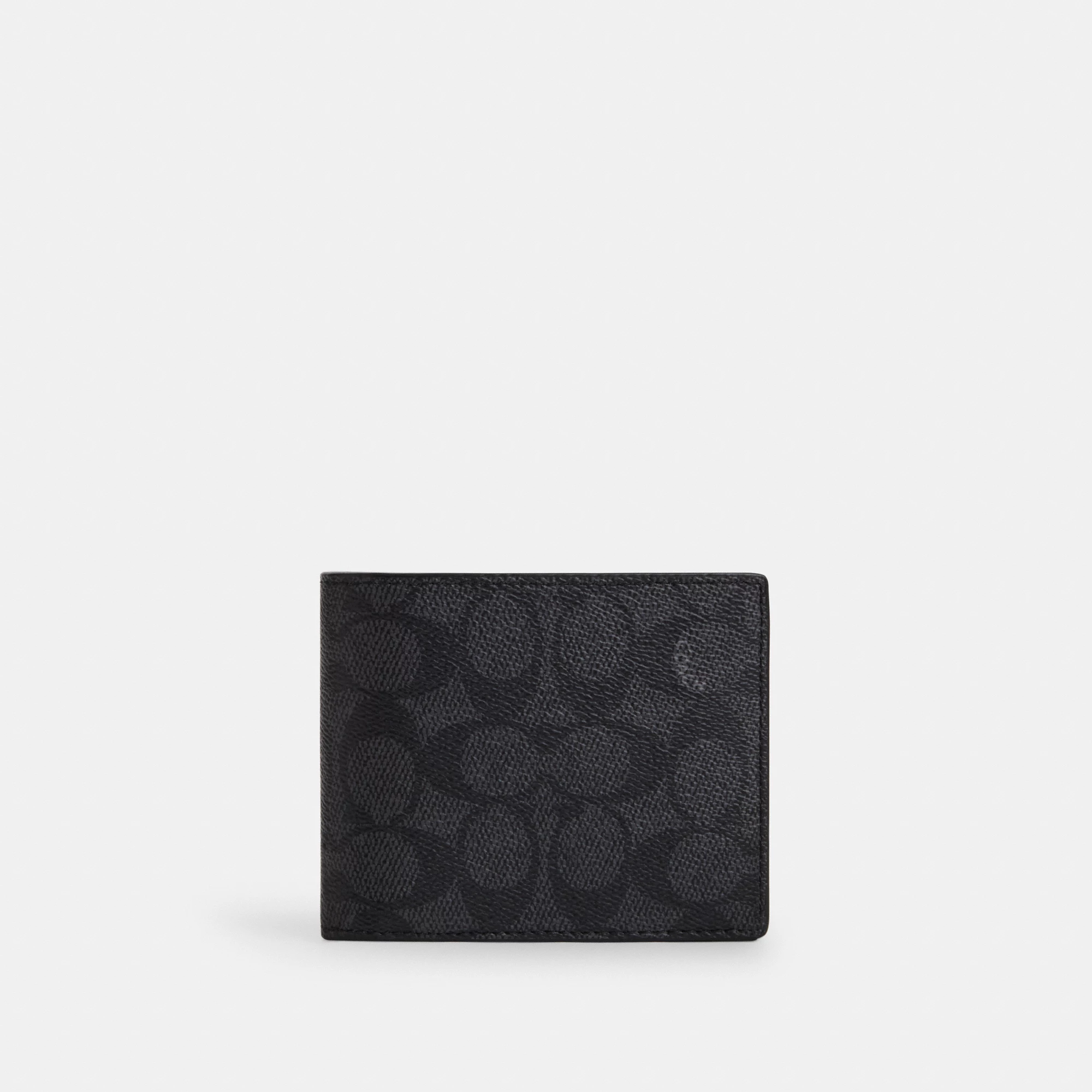 COACH®,3-In-1 Wallet In Signature Canvas,Canvas,Bi Fold,Card Case,Casual,Multi Color,Front View