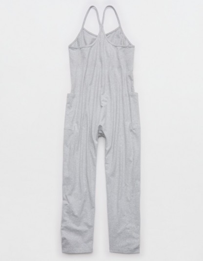 OFFLINE By Aerie OG Cotton Racerback Jumpsuit - Medium Heather Gray