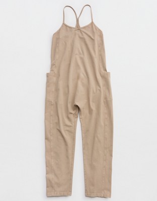 OFFLINE By Aerie OG Cotton Racerback Jumpsuit - Stone Harbor