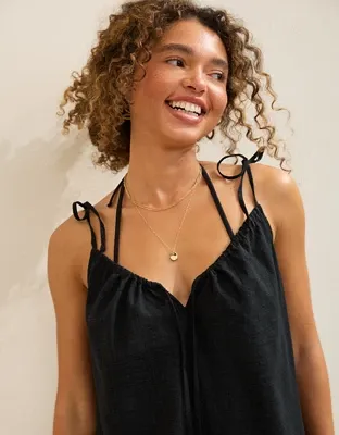 Aerie Tie Mini Dress - True Black