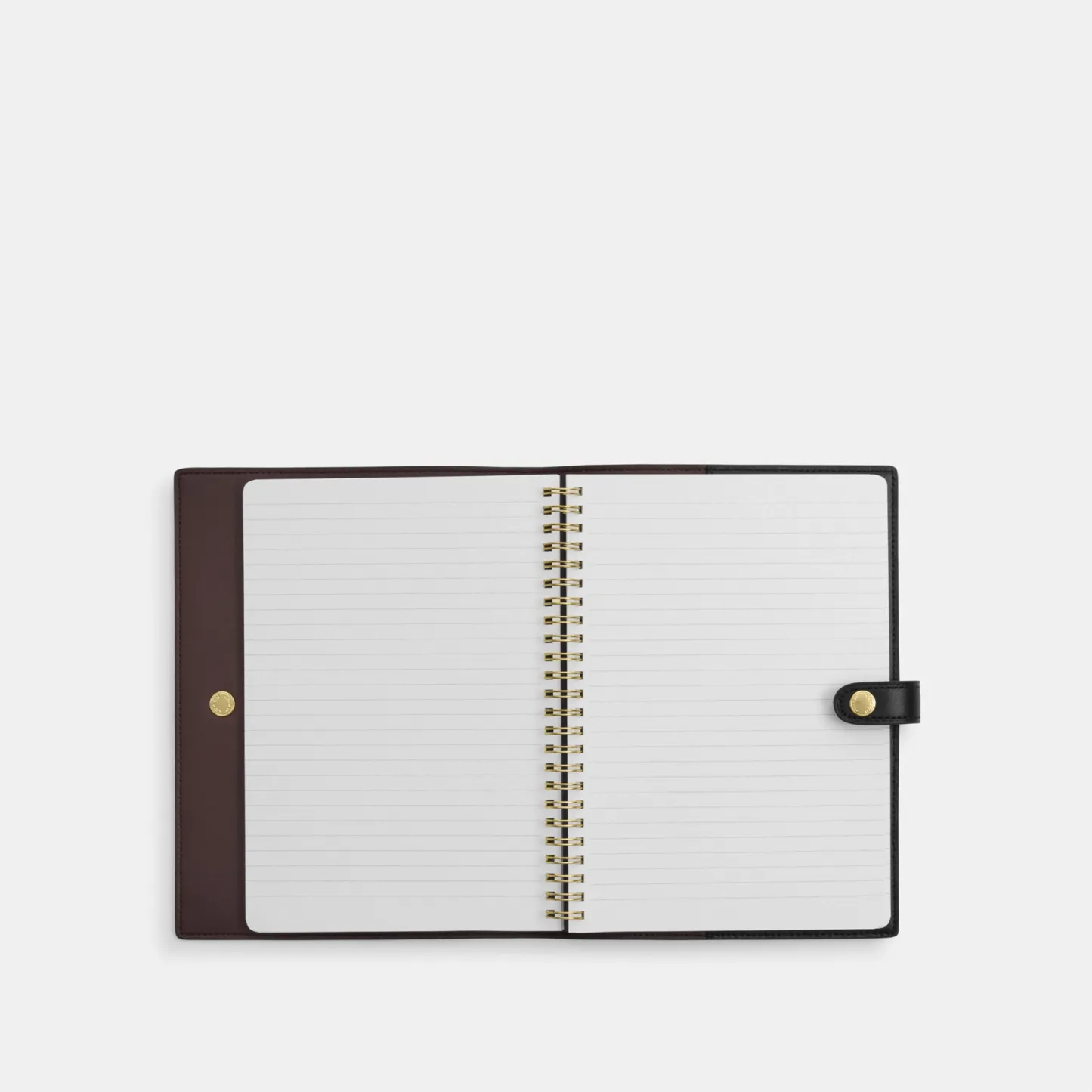 COACH®,Notebook In Signature Canvas,Leather,Notebook,Black,Inside View,Top View