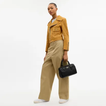 COACH®,Rowan Satchel Bag,Satchel,Logo,Casual,Work,Black,Detail View