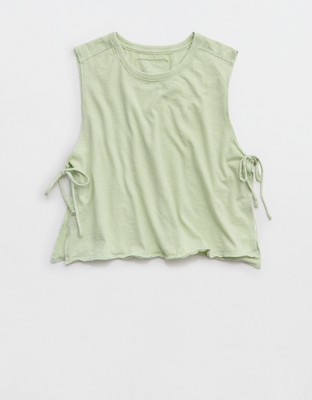 Aerie Happiest Side Tie Tank - Aloe