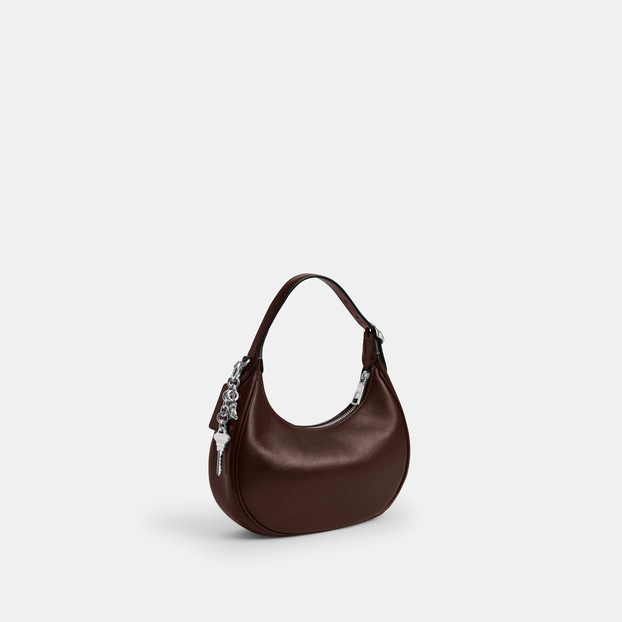 COACH®,Emily Shoulder Bag,Leather,Recycled Polyester,Lining Recycled Polyester,Hobo,Metal Material,3D Embellishment,Metal,...,Brown,Angle View