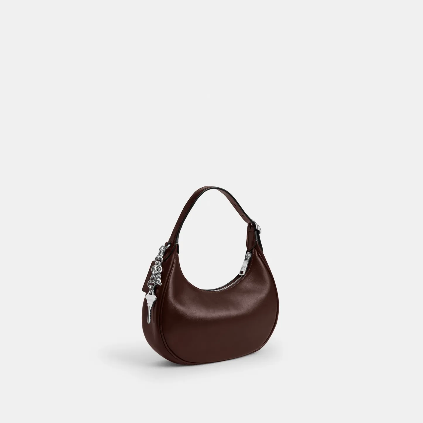 COACH®,Emily Shoulder Bag,Leather,Recycled Polyester,Lining Recycled Polyester,Hobo,Metal Material,3D Embellishment,Metal,...,Brown,Angle View