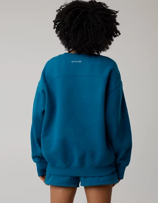 OFFLINE By Aerie Cloud Fleece Oversized Crewneck Sweatshirt - Twilight Blue