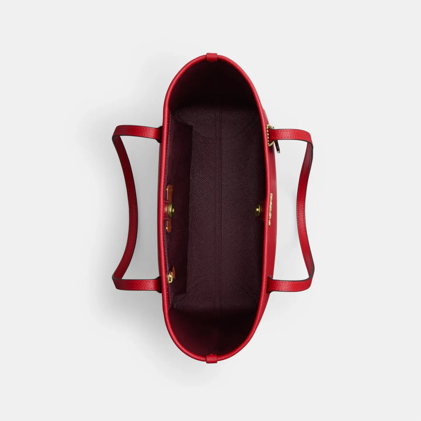 COACH®,Medium City Tote Bag,Red,Inside View,Top View