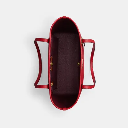 COACH®,Medium City Tote Bag,Red,Inside View,Top View