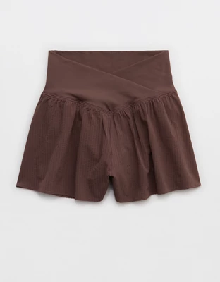 OFFLINE By Aerie Real Me Seersucker Crossover Flowy Short - Relic