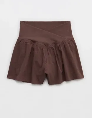 OFFLINE By Aerie Real Me Seersucker Crossover Flowy Short - Relic