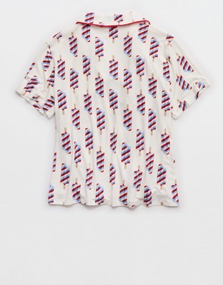 Aerie Real Soft® Short Sleeve Pajama Shirt - Rome Blue