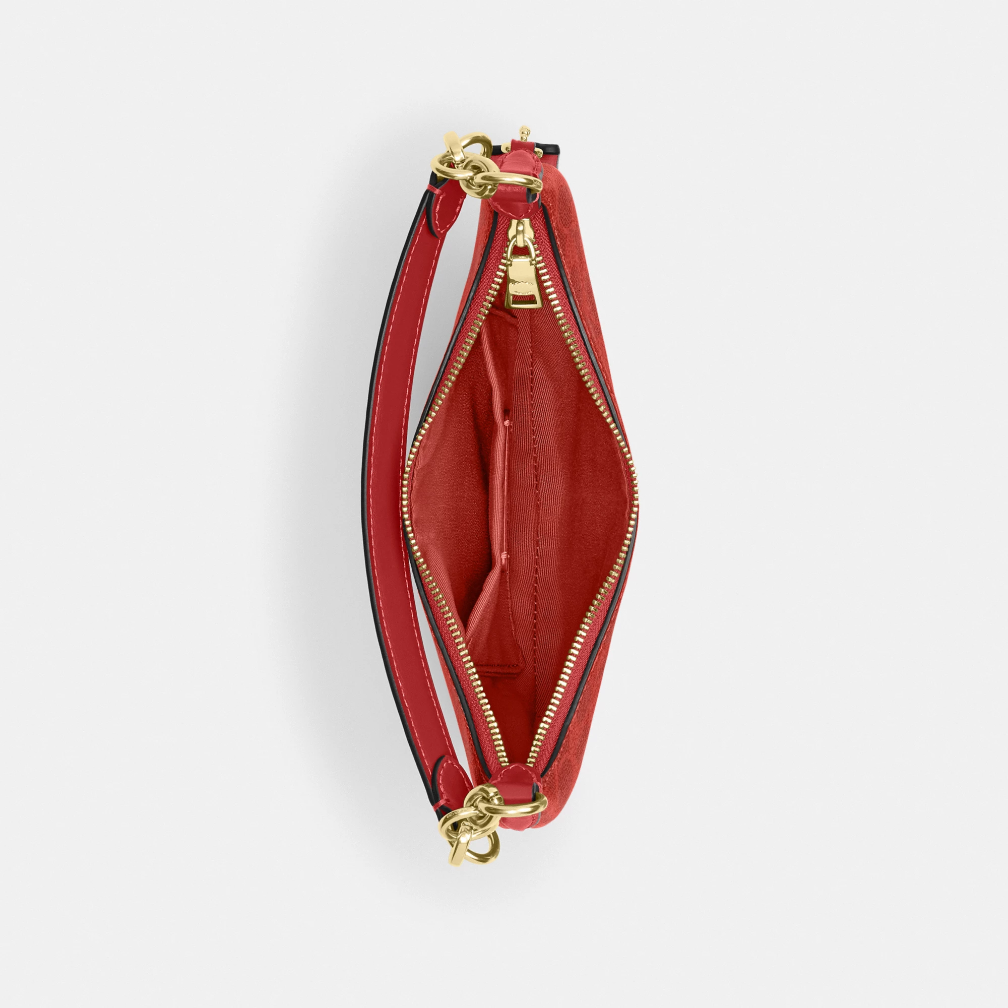COACH®,Mini Payton Bag In Signature Canvas,Lining Leather,Polyester,Leather,Canvas,Lining Recycled Polyester,Recycled Poly...,Red,Inside View,Top View